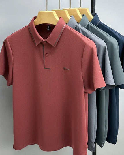 Polo d'été pour homme à manches courtes en maille piquée