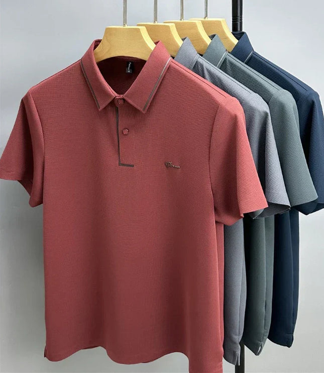 Polo d'été pour homme à manches courtes en maille piquée