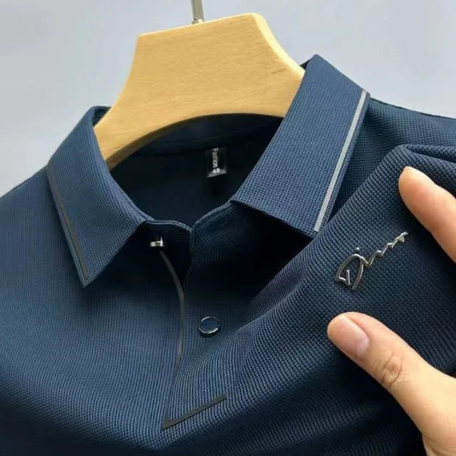 Polo d'été pour homme à manches courtes en maille piquée
