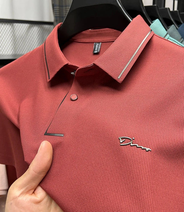 Polo d'été pour homme à manches courtes en maille piquée