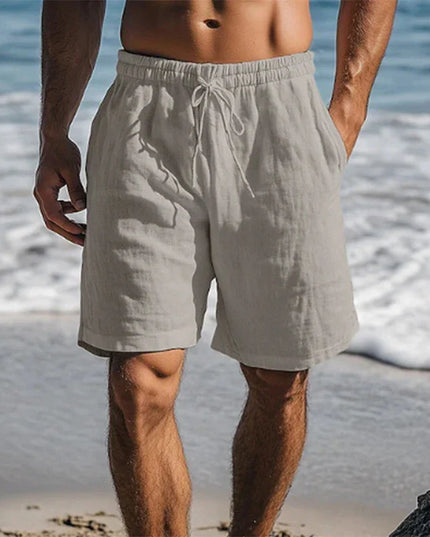 Pantalones cortos de baño de secado rápido con cordón y bolsillos para hombre de verano