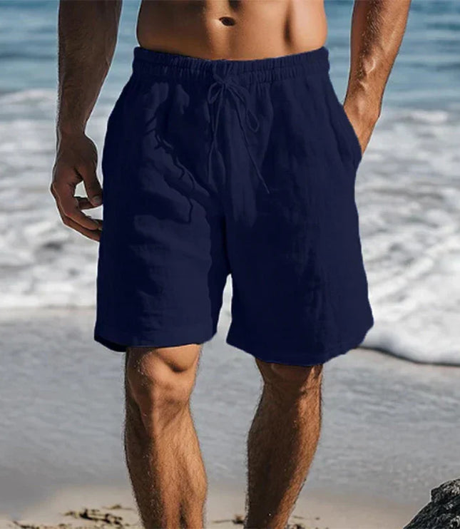 Pantalones cortos de baño de secado rápido con cordón y bolsillos para hombre de verano