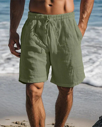Pantalones cortos de baño de secado rápido con cordón y bolsillos para hombre de verano
