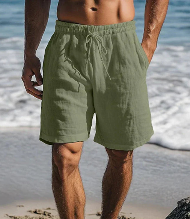 Pantalones cortos de baño de secado rápido con cordón y bolsillos para hombre de verano