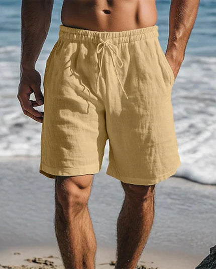 Pantalones cortos de baño de secado rápido con cordón y bolsillos para hombre de verano
