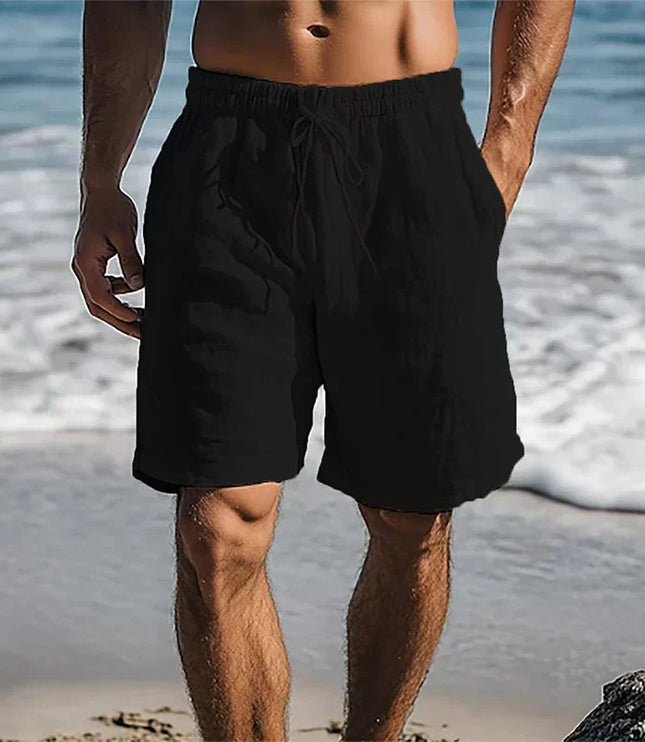 Pantalones cortos de baño de secado rápido con cordón y bolsillos para hombre de verano