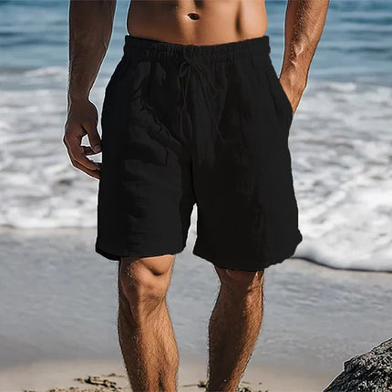 Pantalones cortos de baño de secado rápido con cordón y bolsillos para hombre de verano