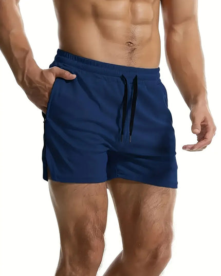 Bañador corto de hombre para verano de secado rápido con cintura de cordón y forro