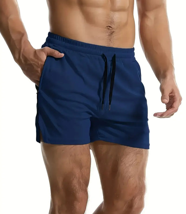 Bañador corto de hombre para verano de secado rápido con cintura de cordón y forro