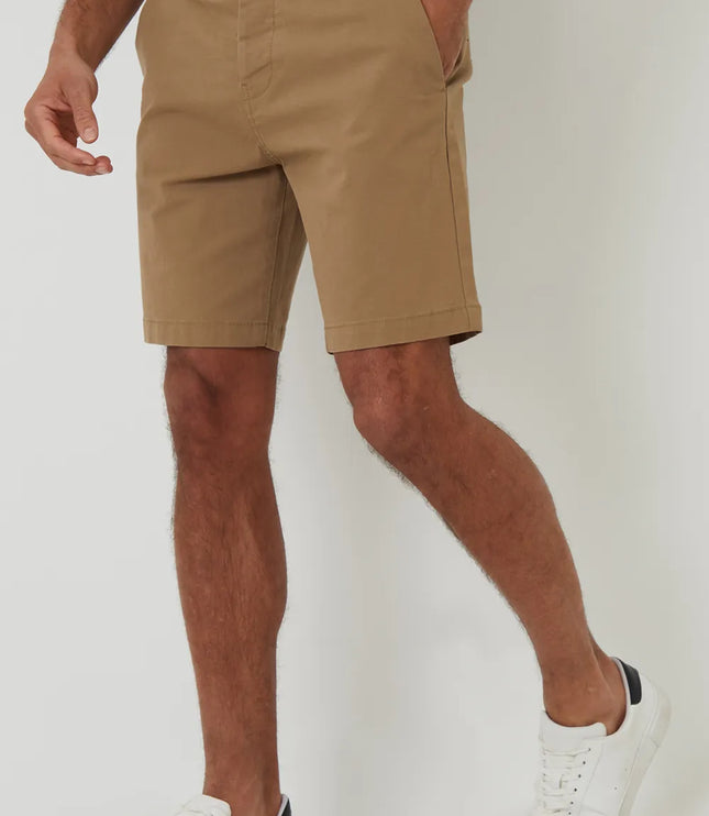 Shorts chino d'été coupe régulière pour hommes avec passants de ceinture et poches