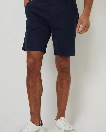 Shorts chino d'été coupe régulière pour hommes avec passants de ceinture et poches