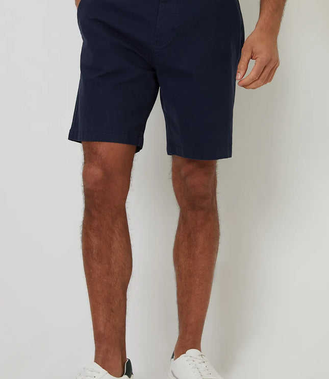 Shorts chino d'été coupe régulière pour hommes avec passants de ceinture et poches