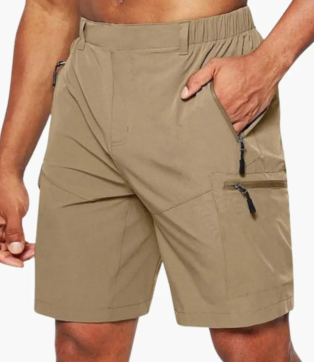 Pantalones cortos cargo Ripstop con bolsillos con cremallera para hombre de verano