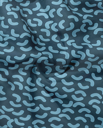 Bañador de verano para hombre en azul marino con estampado, secado rápido y cordón