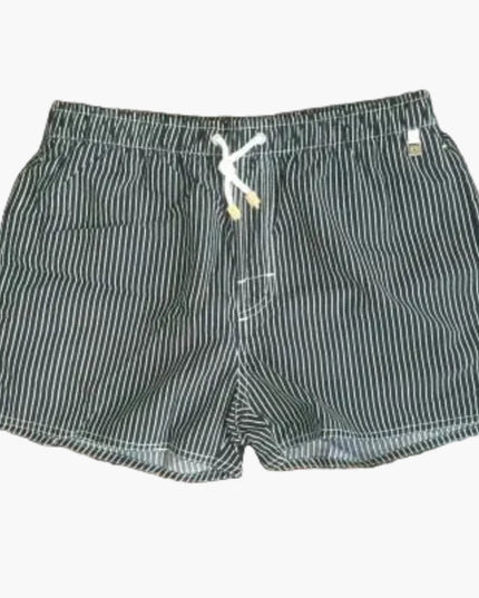 Men's Summer Striped Swim Shorts Quick Dry Drawstring Board Shorts