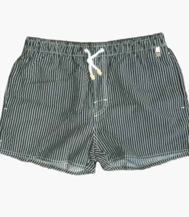 Bañador de verano para hombre con rayas, secado rápido, cordón y tipo boardshorts