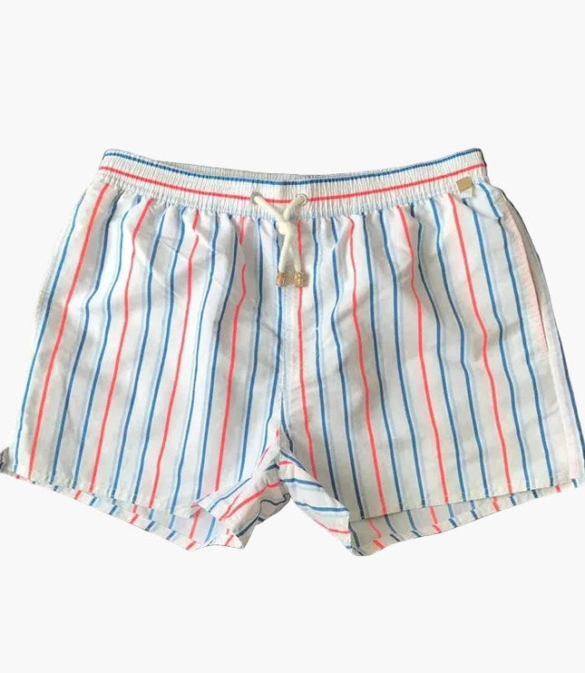 Bañador de verano para hombre con rayas, secado rápido, cordón y tipo boardshorts