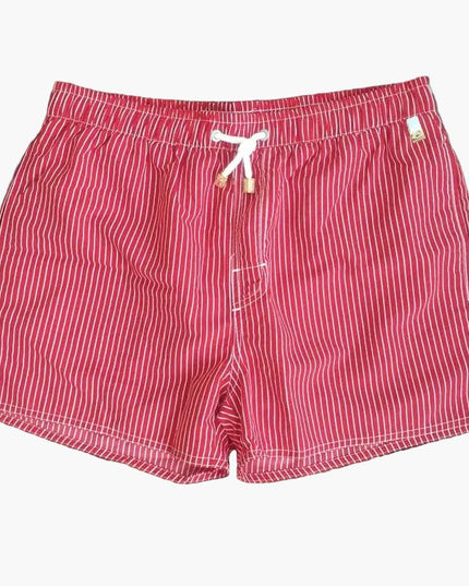 Men's Summer Striped Swim Shorts Quick Dry Drawstring Board Shorts