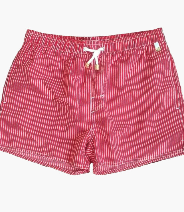 Bañador de verano para hombre con rayas, secado rápido, cordón y tipo boardshorts