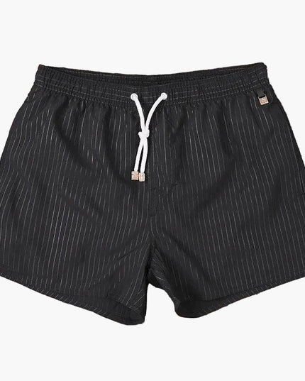 Men's Summer Striped Swim Shorts Quick Dry Drawstring Board Shorts