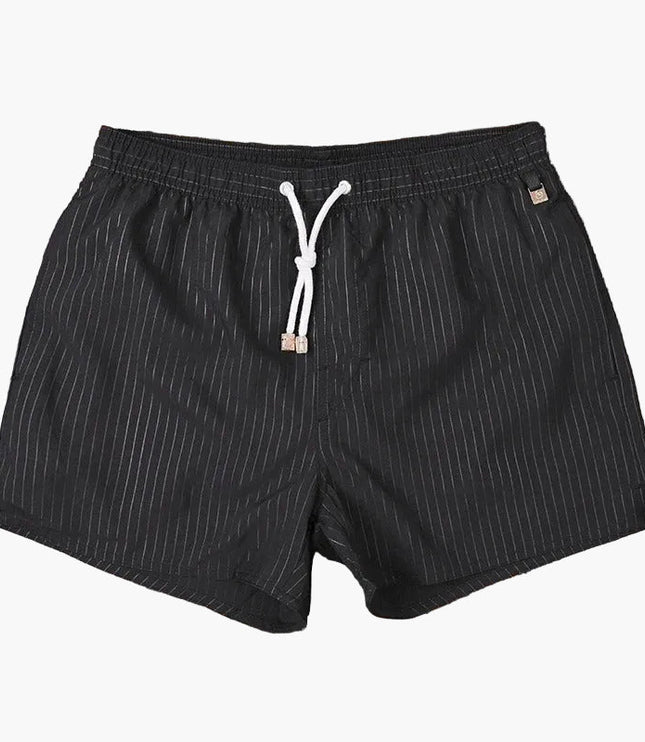 Bañador de verano para hombre con rayas, secado rápido, cordón y tipo boardshorts