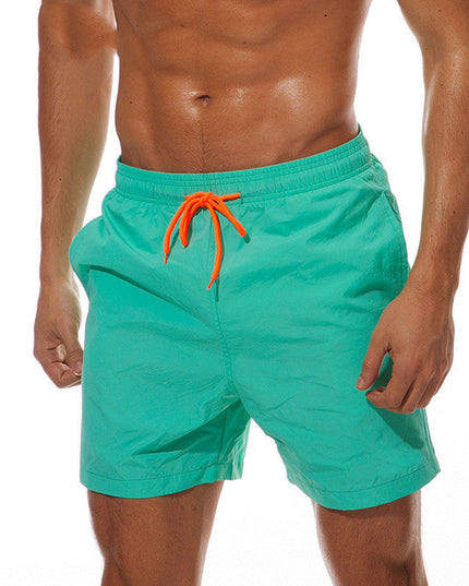 Pantalones cortos de baño para hombre de verano con cintura de cordón y secado rápido para la playa