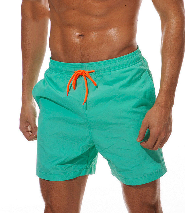 Pantalones cortos de baño para hombre de verano con cintura de cordón y secado rápido para la playa