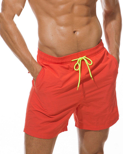 Pantalones cortos de baño para hombre de verano con cintura de cordón y secado rápido para la playa