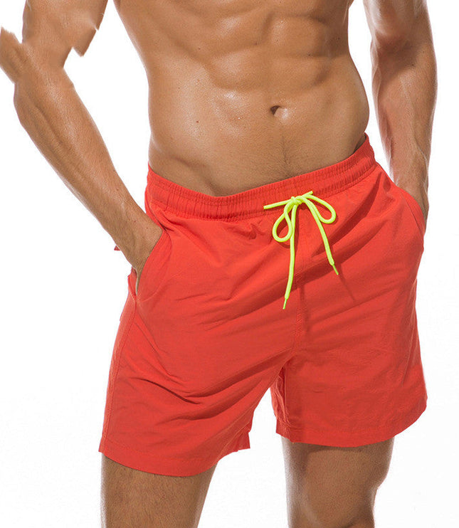 Pantalones cortos de baño para hombre de verano con cintura de cordón y secado rápido para la playa