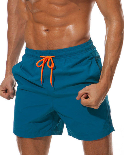 Pantalones cortos de baño para hombre de verano con cintura de cordón y secado rápido para la playa