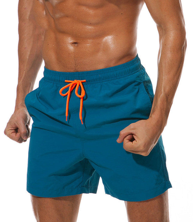 Pantalones cortos de baño para hombre de verano con cintura de cordón y secado rápido para la playa