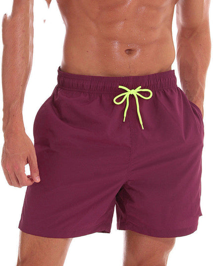 Pantalones cortos de baño para hombre de verano con cintura de cordón y secado rápido para la playa