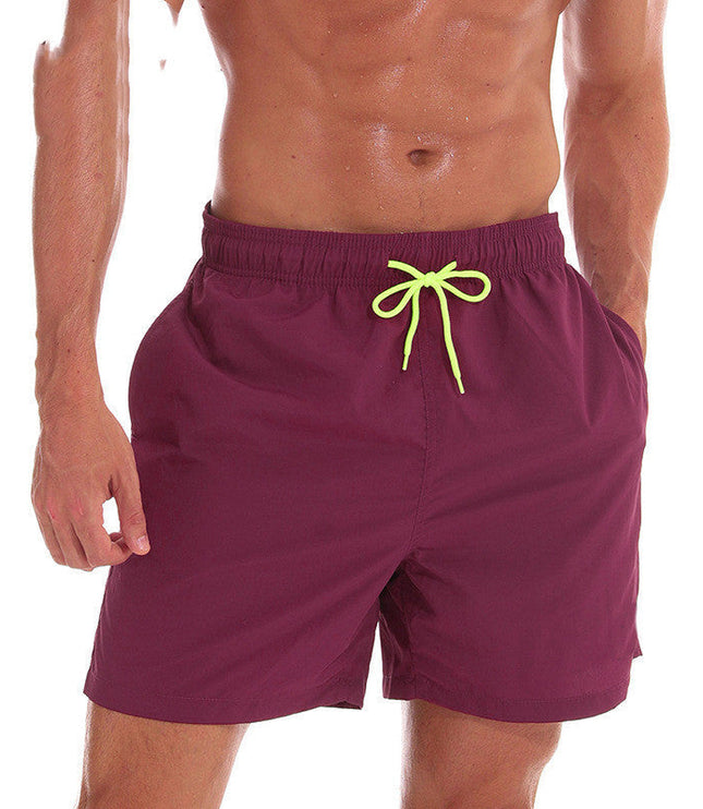 Pantalones cortos de baño para hombre de verano con cintura de cordón y secado rápido para la playa