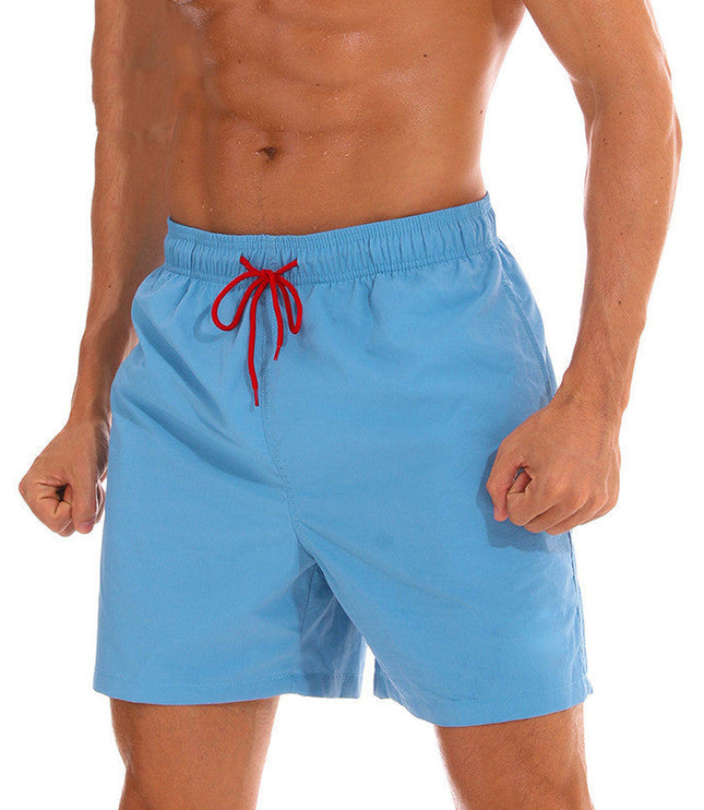 Pantalones cortos de baño para hombre de verano con cintura de cordón y secado rápido para la playa
