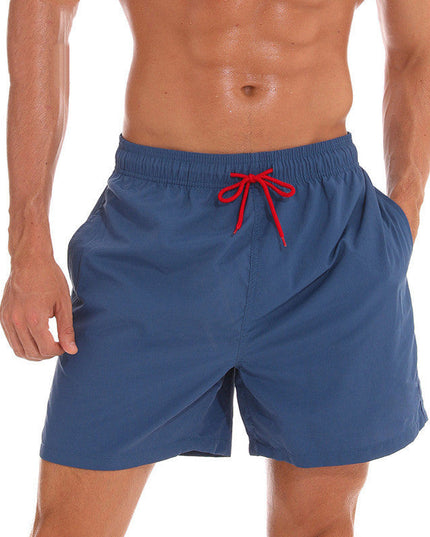 Pantalones cortos de baño para hombre de verano con cintura de cordón y secado rápido para la playa