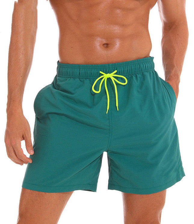 Pantalones cortos de baño para hombre de verano con cintura de cordón y secado rápido para la playa