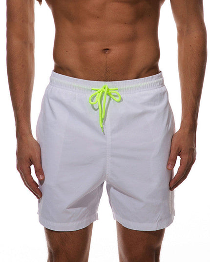Pantalones cortos de baño para hombre de verano con cintura de cordón y secado rápido para la playa