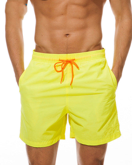 Pantalones cortos de baño para hombre de verano con cintura de cordón y secado rápido para la playa