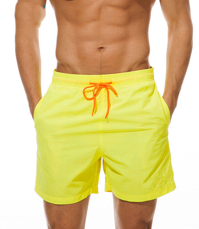 Pantalones cortos de baño para hombre de verano con cintura de cordón y secado rápido para la playa