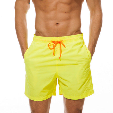 Pantalones cortos de baño para hombre de verano con cintura de cordón y secado rápido para la playa