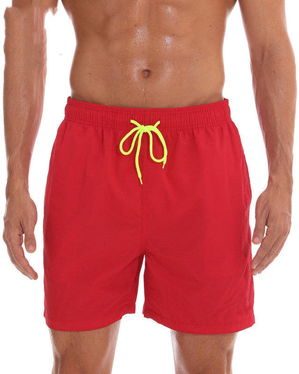 Pantalones cortos de baño para hombre de verano con cintura de cordón y secado rápido para la playa