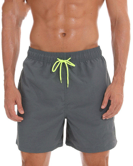 Pantalones cortos de baño para hombre de verano con cintura de cordón y secado rápido para la playa