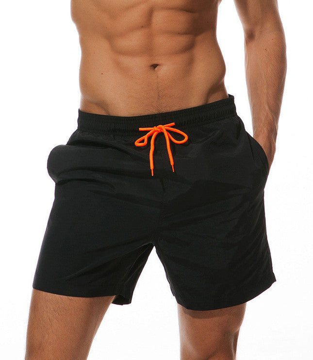 Pantalones cortos de baño para hombre de verano con cintura de cordón y secado rápido para la playa