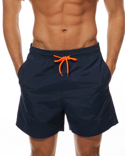 Pantalones cortos de baño para hombre de verano con cintura de cordón y secado rápido para la playa