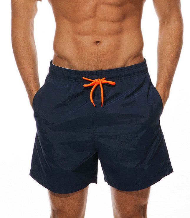 Pantalones cortos de baño para hombre de verano con cintura de cordón y secado rápido para la playa