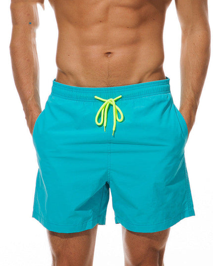 Pantalones cortos de baño para hombre de verano con cintura de cordón y secado rápido para la playa