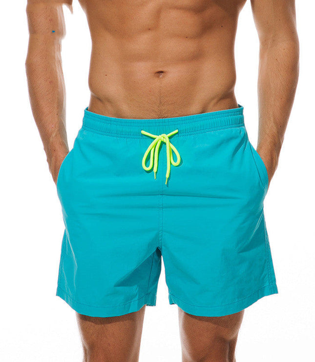 Pantalones cortos de baño para hombre de verano con cintura de cordón y secado rápido para la playa