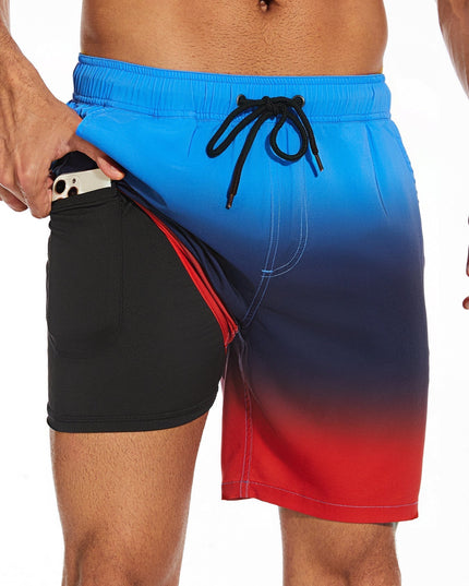 Men's Summer Swim Shorts Quick Dry Drawstring Board Shorts Pockets