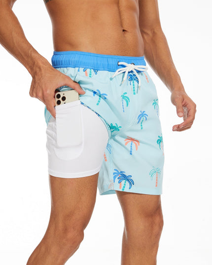 Men's Summer Swim Shorts Quick Dry Drawstring Board Shorts Pockets