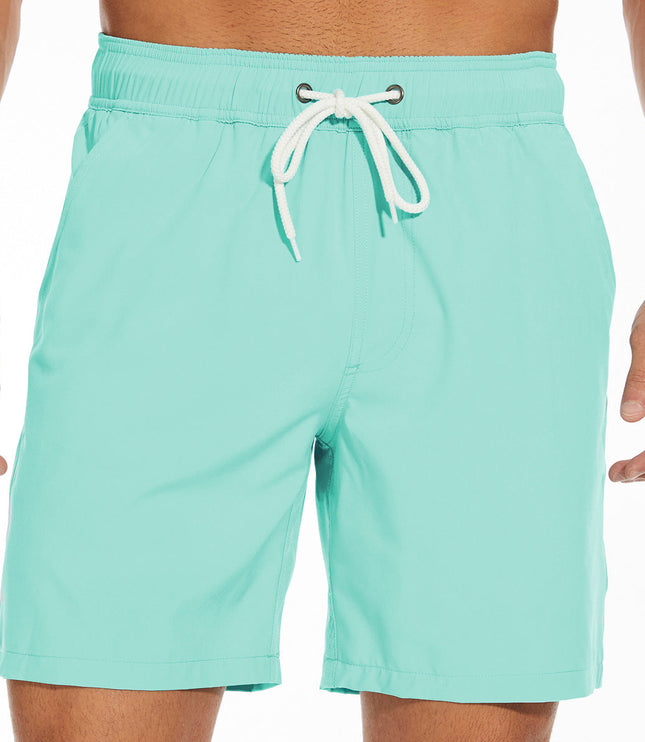 Bañador de verano para hombre, secado rápido, con cordón, tipo boardshorts y bolsillos